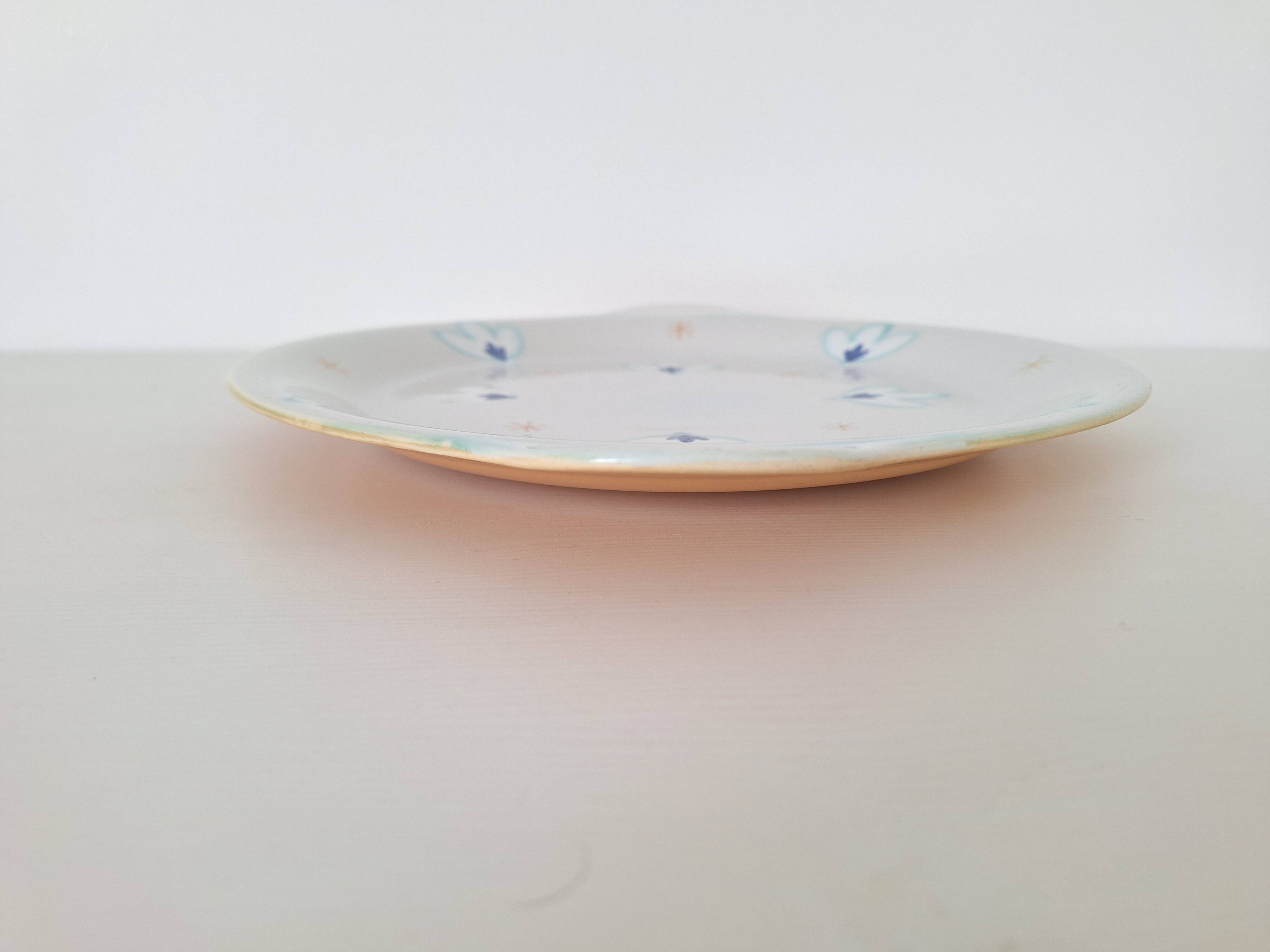 Blue pie dish Belgian manufacture Boch