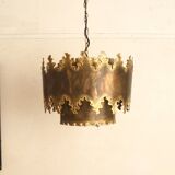 Lampe à pédant danoise en laiton Svend Aage Holm Sorensen
