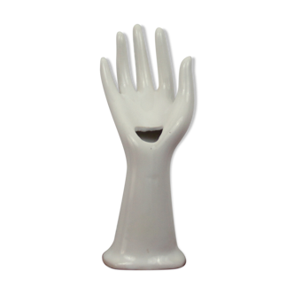 Door hand ring porcelain or ceramic white, vintage doilies