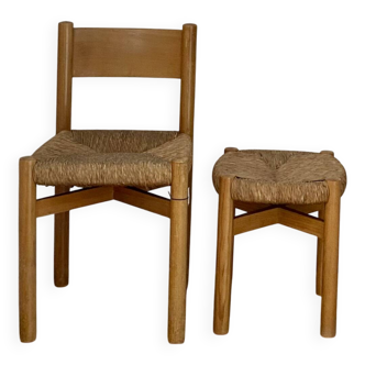 Chaise et Tabouret Meribel Perriand