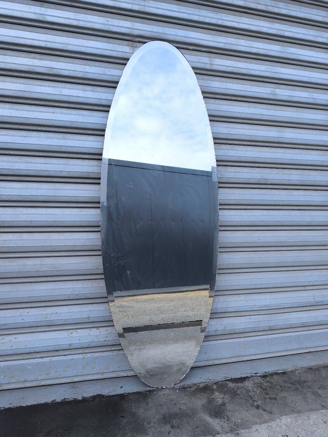 Art Deco Oval Beveled Mirror 168 x 59