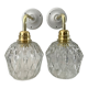 Set of two vintage sconces in chiseled glass