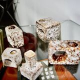 Set of vintage cubist ceramic vases by schaffenacker 1970