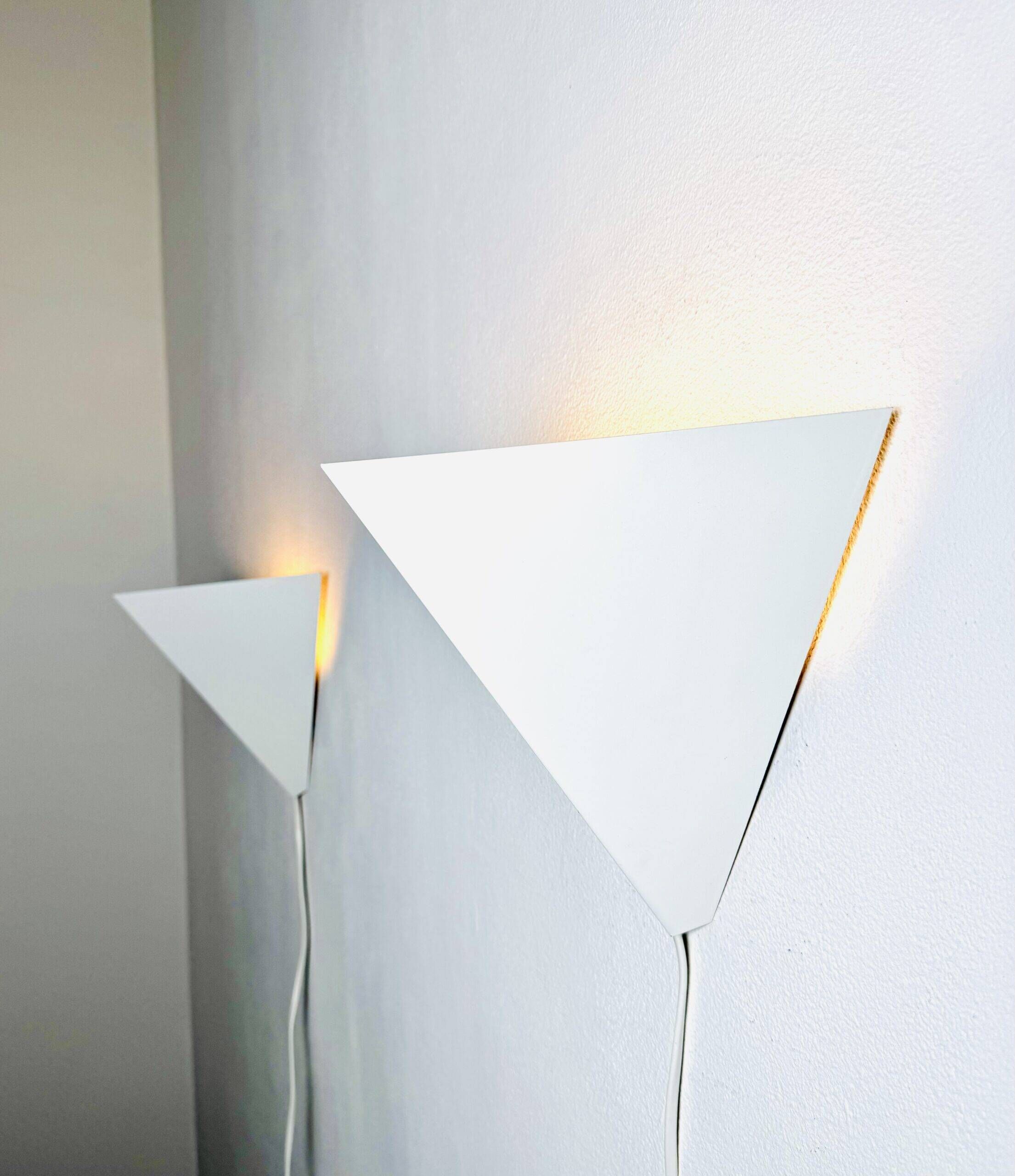 Geometric Pyramid Wall Lamps By J.J.M. Hoogervorst For Anvia Nederland, The Netherlands, 1960S