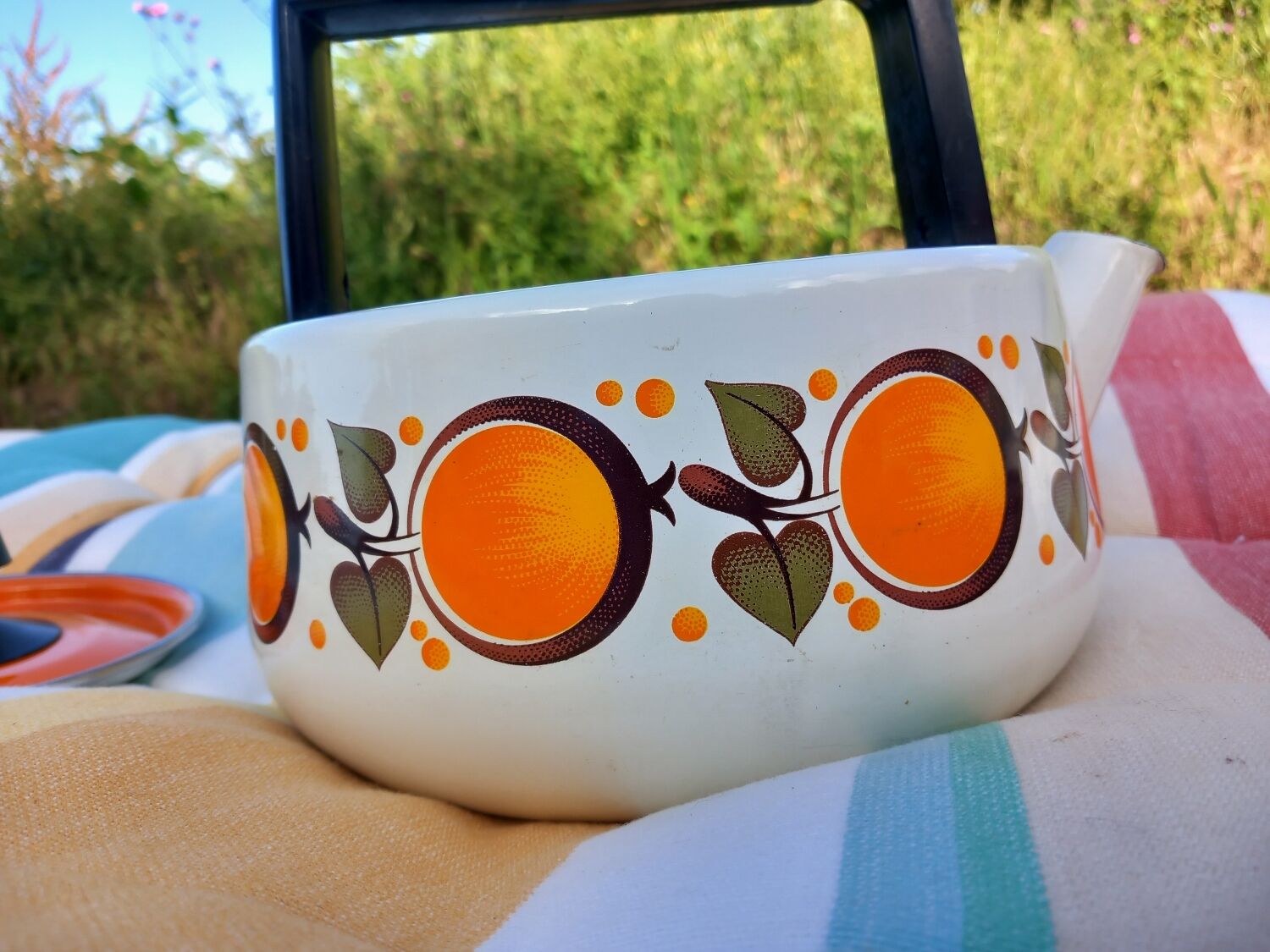 Vintage enamelled kettle