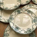 Series of 8 old flat plates Terre de Fer