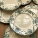 Series of 8 old flat plates Terre de Fer
