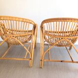 Pair of rattan armchairs