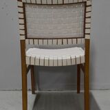 Suite of 6 vintage chairs in light beech late 20th