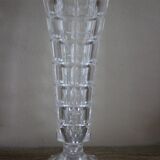 Vase sur pied verre ciselé vintage