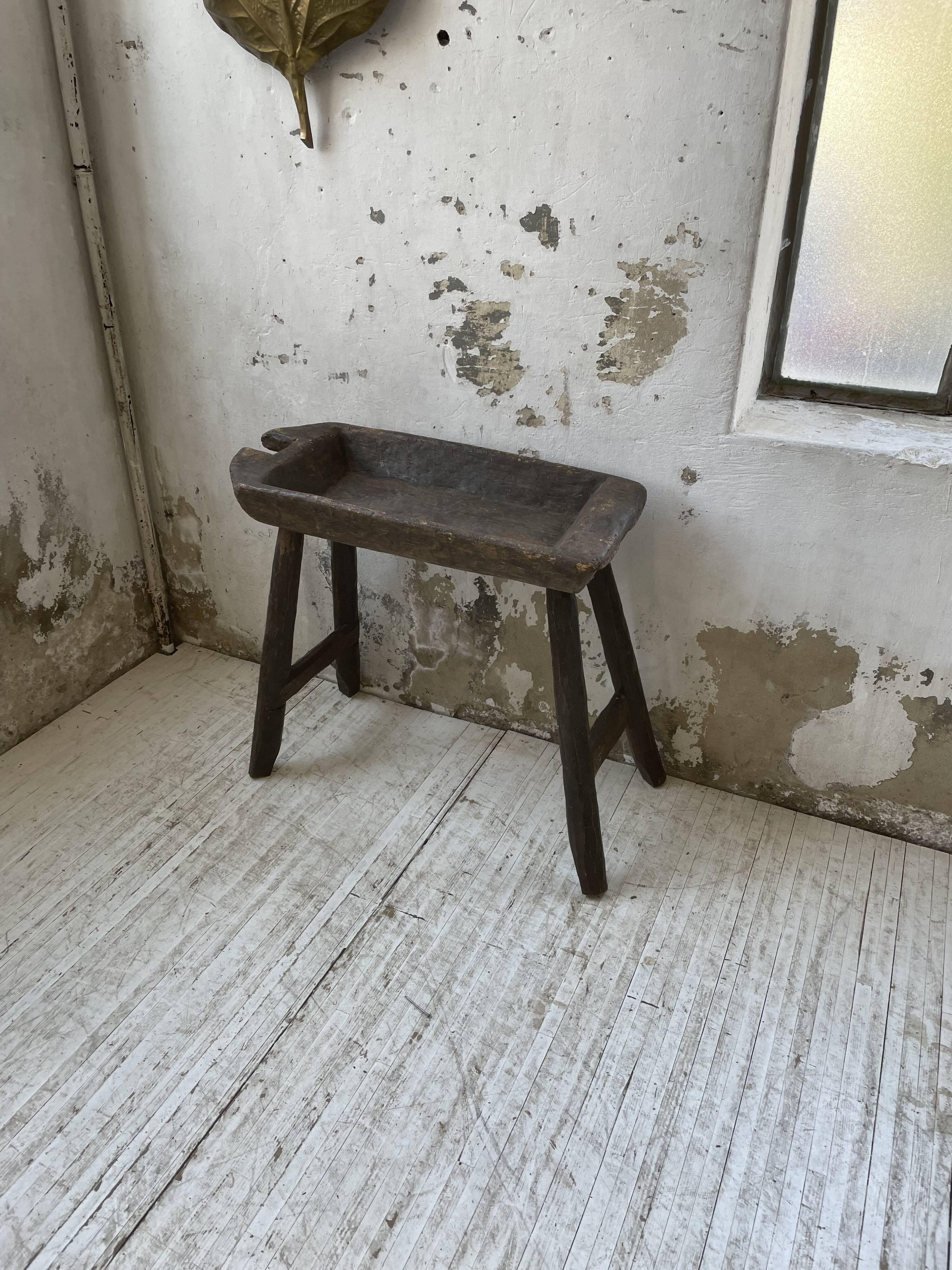 Brutalist solid wood console