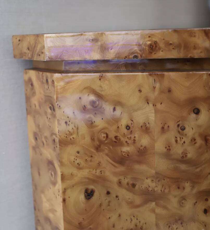 art deco sideboard in elm burl