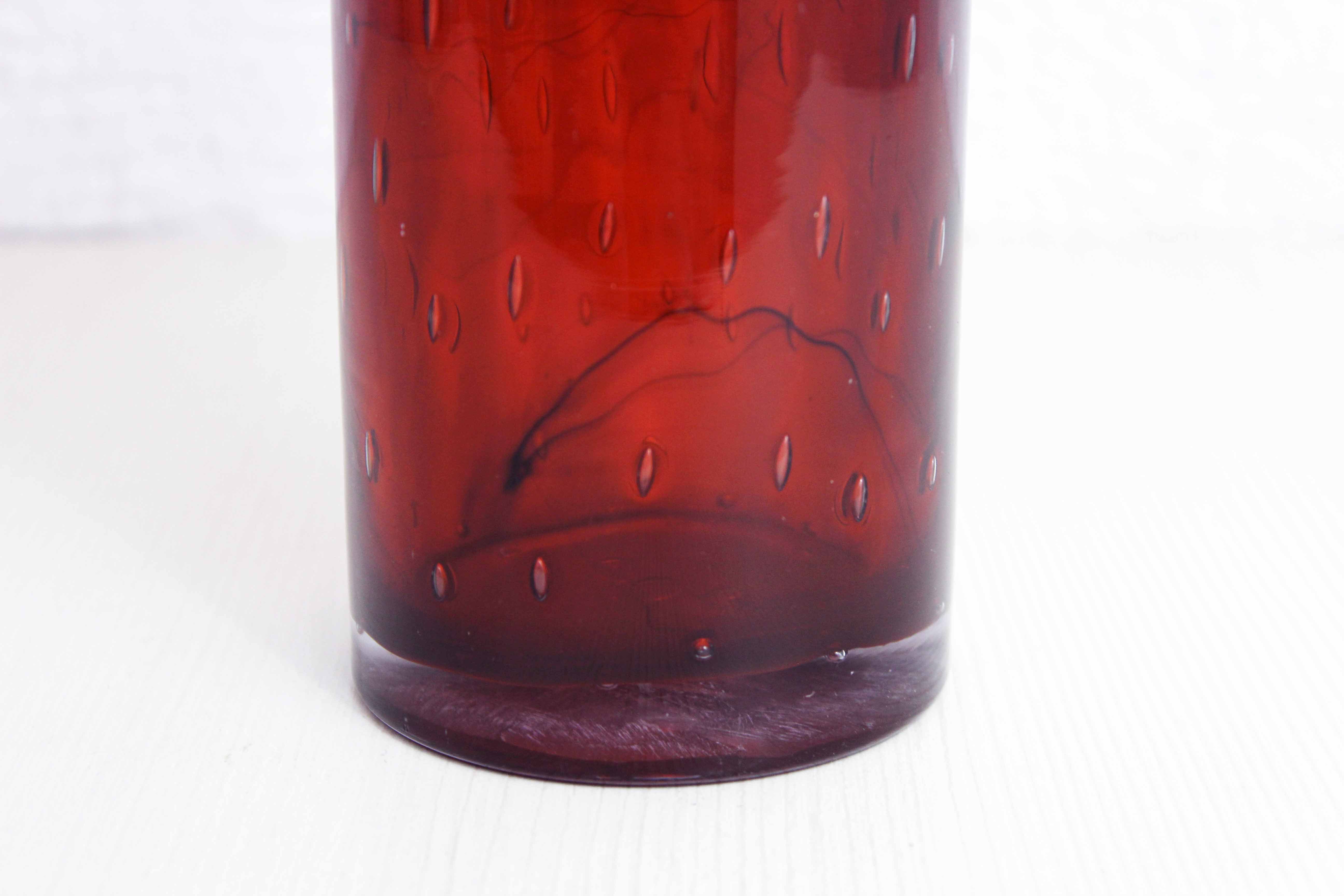 Orange vintage glass vase