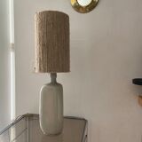 Vintage stoneware and rope lamp