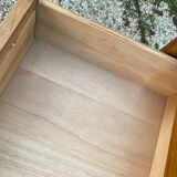 Rattan chest of drawers and vintage wood