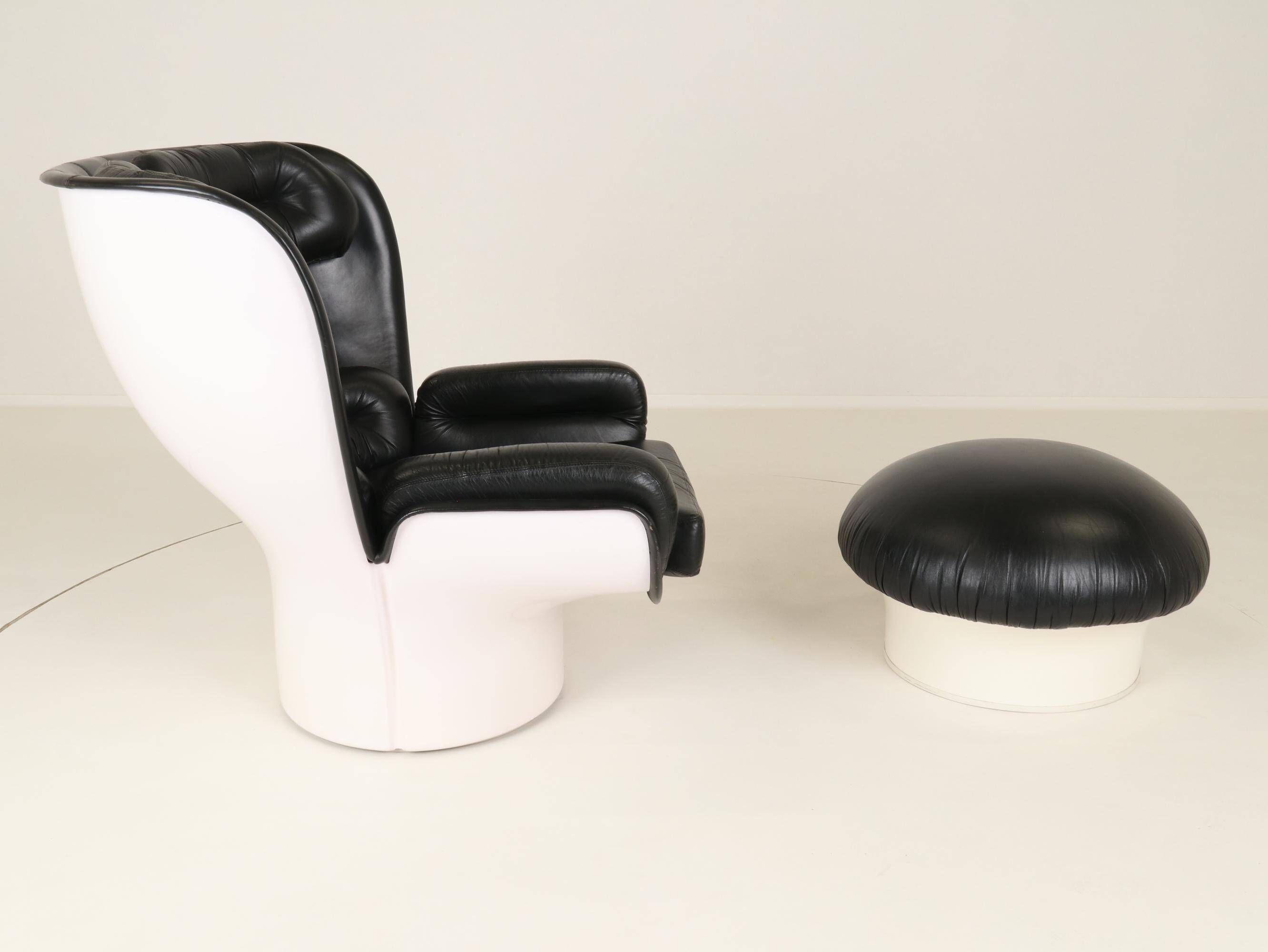 Elda Chair and Ottoman by Joe Colombo for Comfort, Italy, 1970s