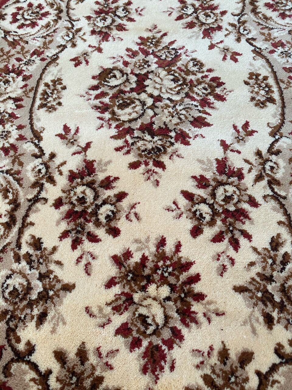 Aubusson-style mechanical carpet in 67x135 cm wool