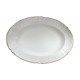Very large oval Christmas dish in Limoges porcelain white and gold 43cm