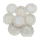 8 flat plates with earthenware seedings of multicolored florets