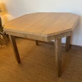 Extendable wooden art deco table for 4 to 8 people