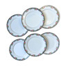 6 Flat plates in Opaque porcelain DIGOIN floral pattern "3984"