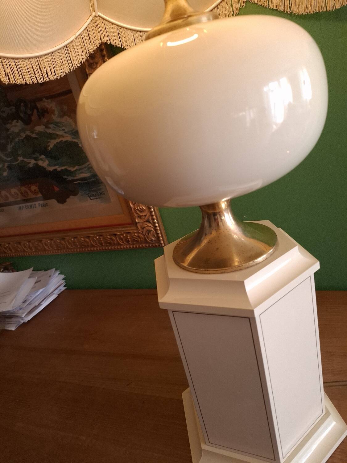 1980s lacquered metal lamp, the Dolphin