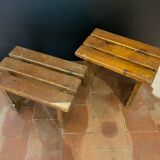 Brutalist pair of bedside tables
