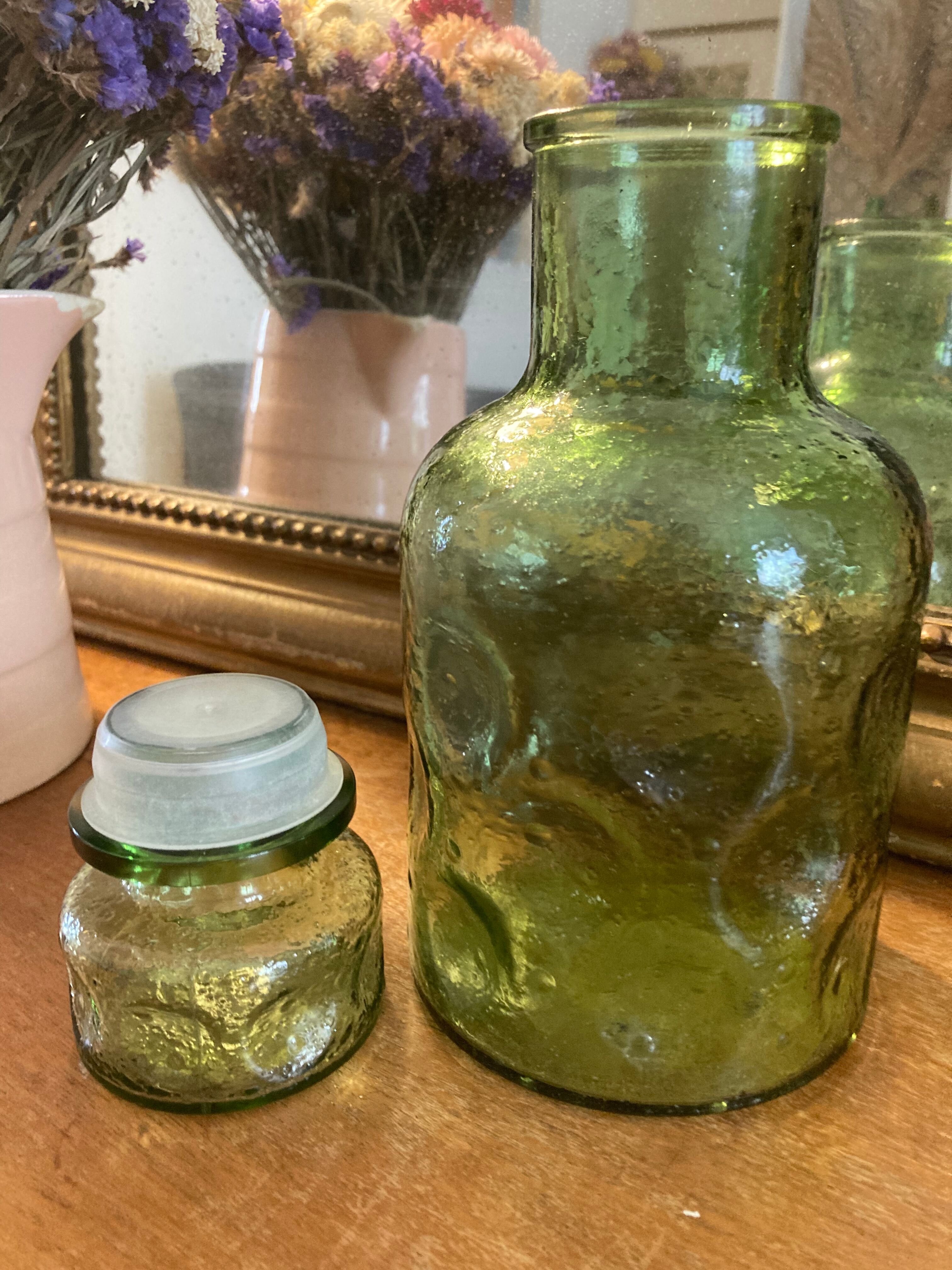 Green bottle with cap