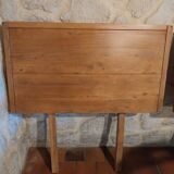 Set of solid oak abbey tables + 2 benches + 2 extension leaves