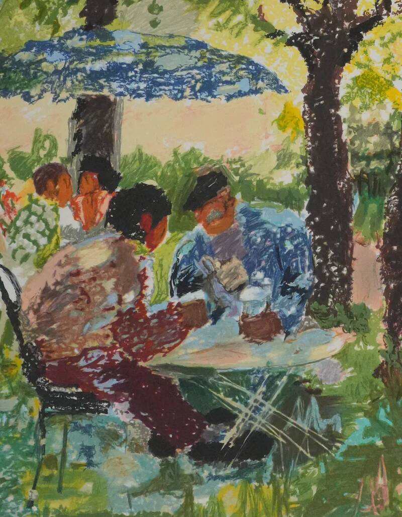 Yvonne Cheffer Delouis: Tea Time, original signed lithograph
