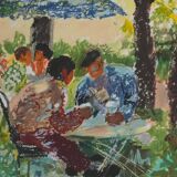 Yvonne Cheffer Delouis: Tea Time, original signed lithograph