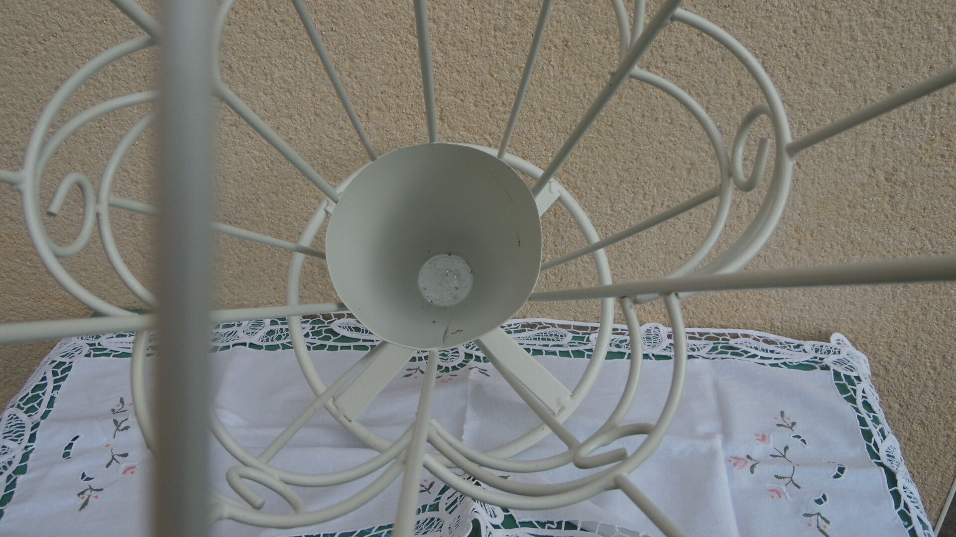 Porte parapluie metal forgé blanc
