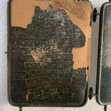 Vintage mirror 1930 triptych beveled barber crystal - 28 x 58 cm