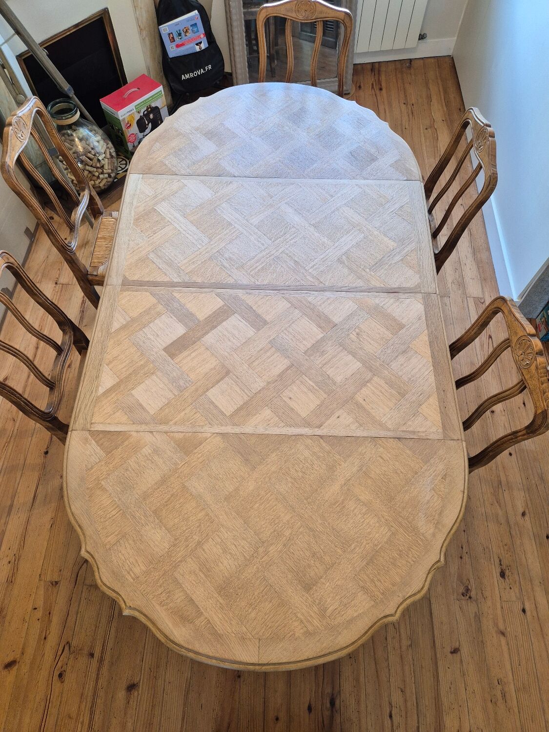 Extendable old wooden table