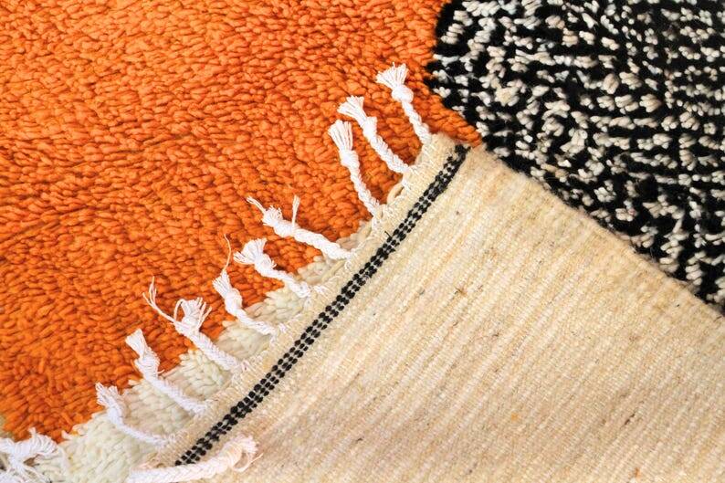 Orange tapis marocain artisanal 250cmx150cm