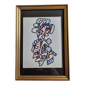 Screenprint after Jean Dubuffet, 1970s, gilded frame under glass, 21 x 31 cm
