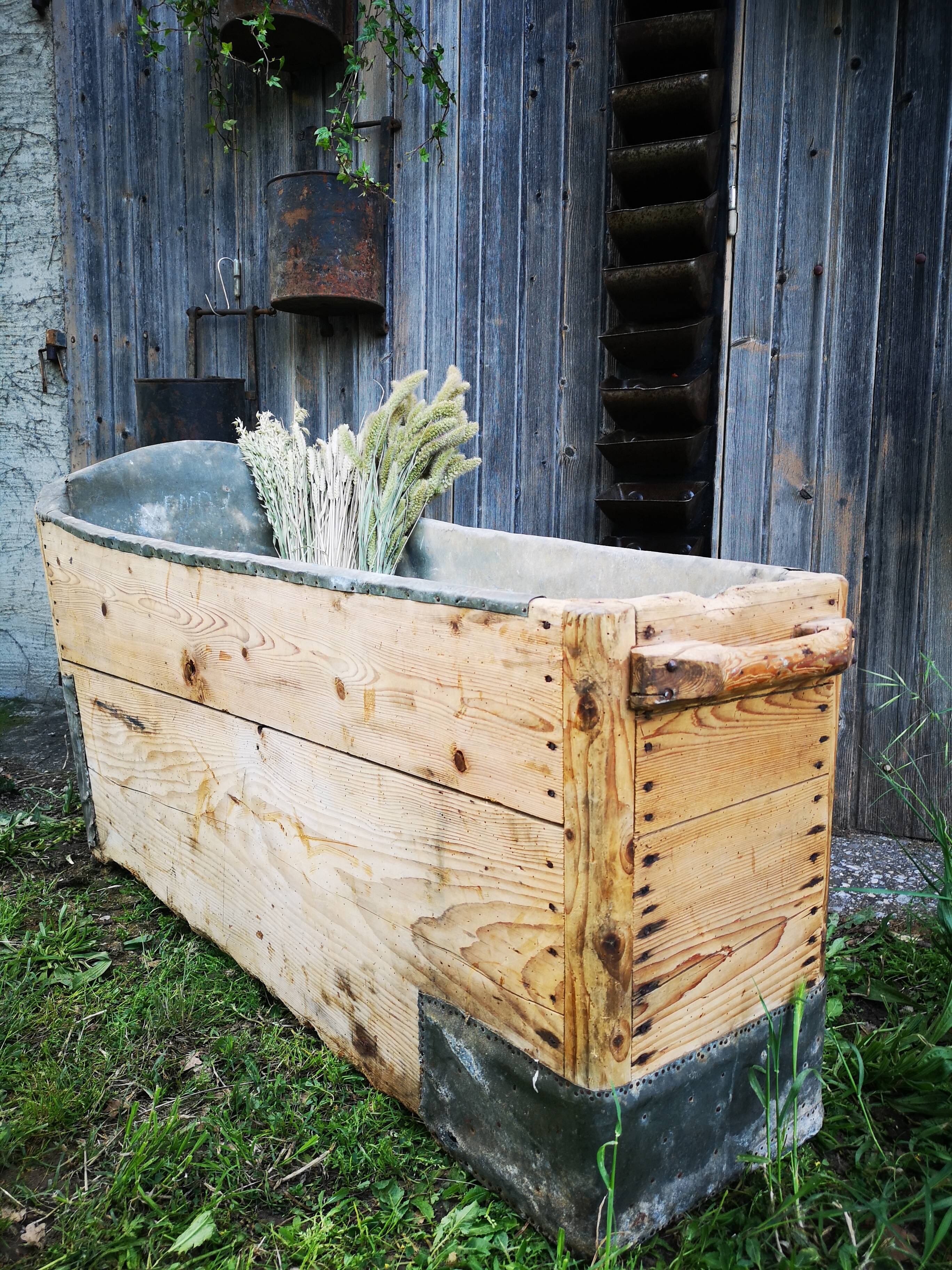 Baignoire bois et zinc