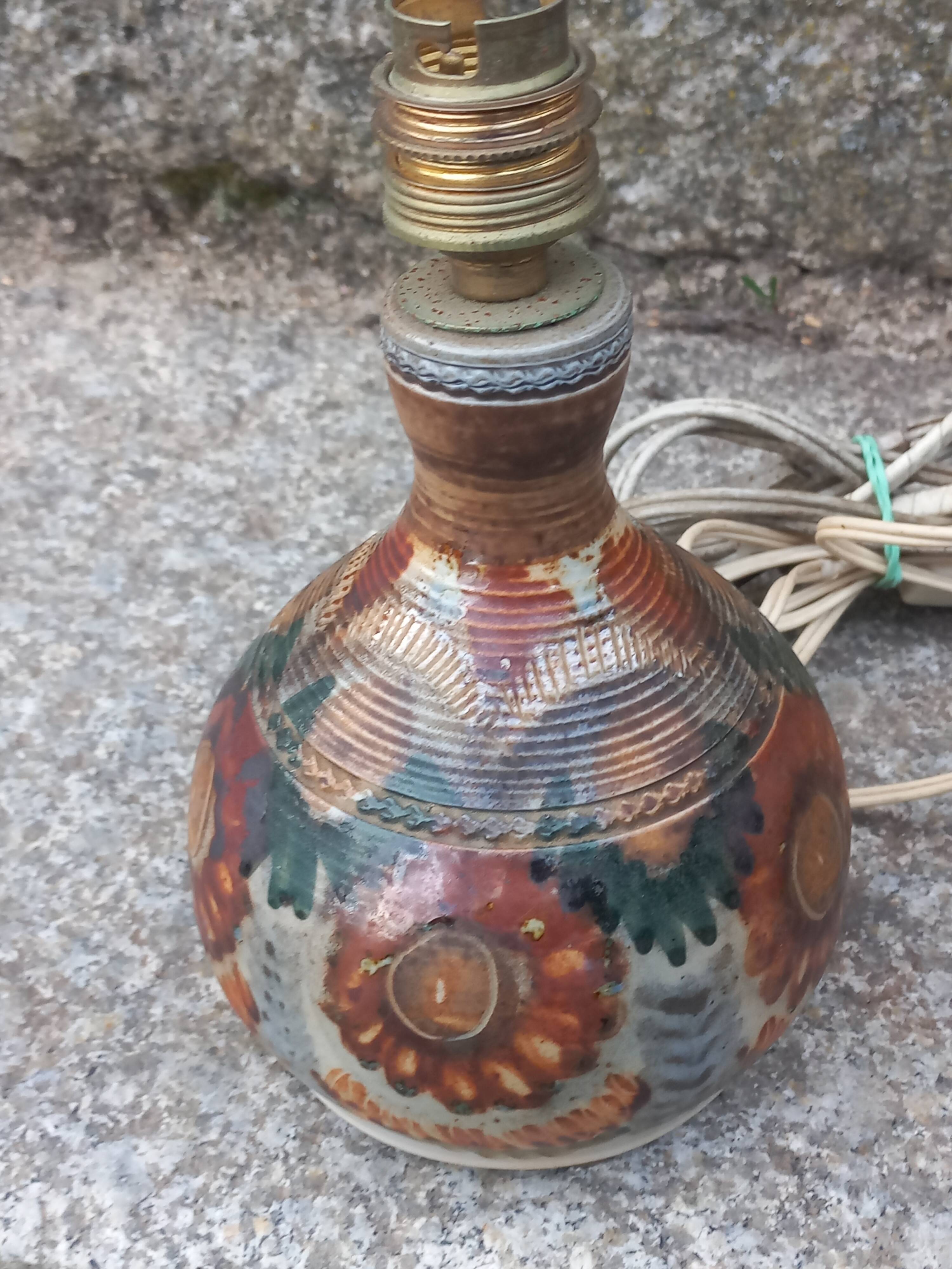 Set of 2 stoneware lamps by Jean Claude Courjault La Cerisaie.