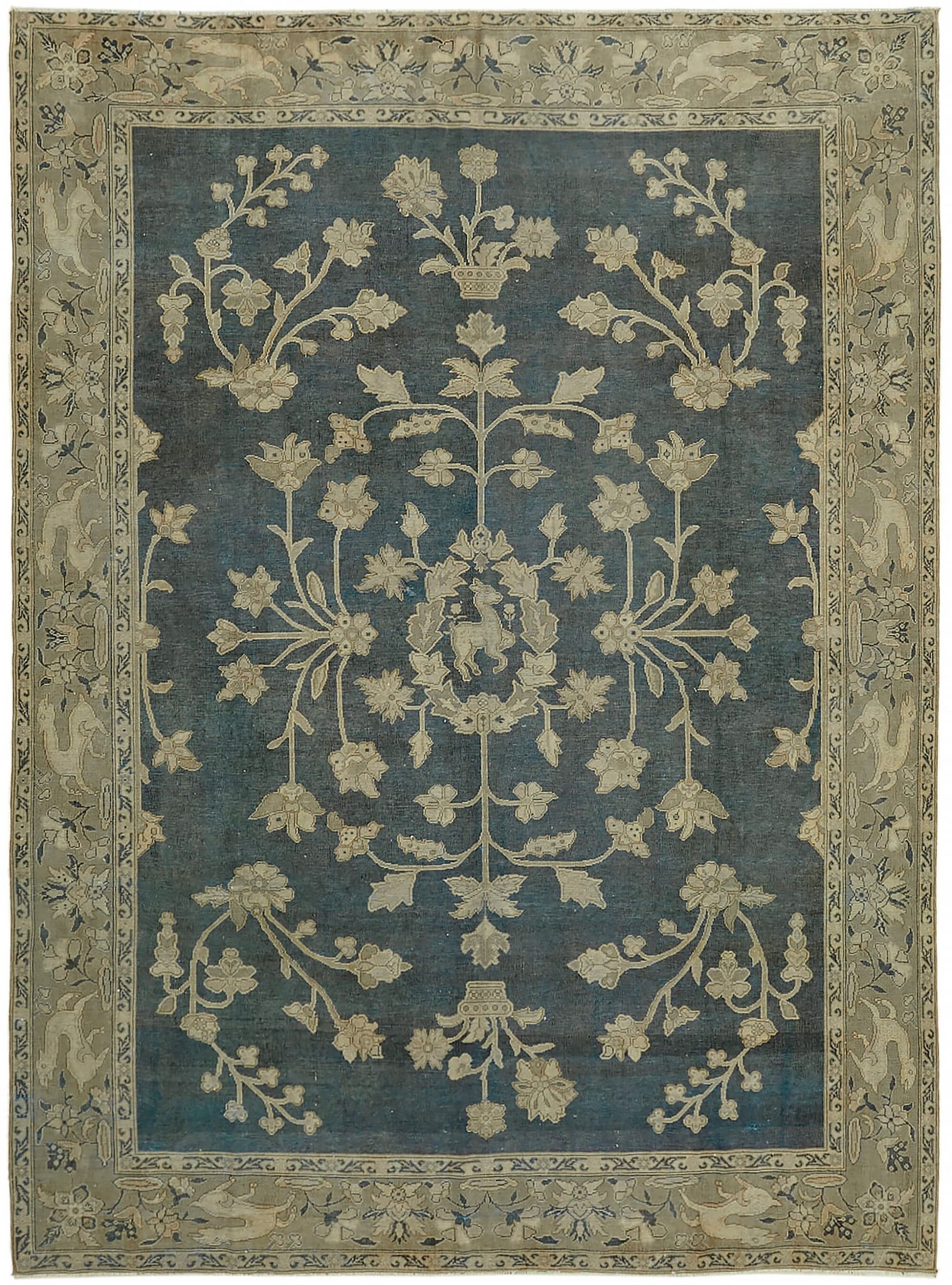 Tapis oriental fait à la main années 1980 237 cm x 313 cm