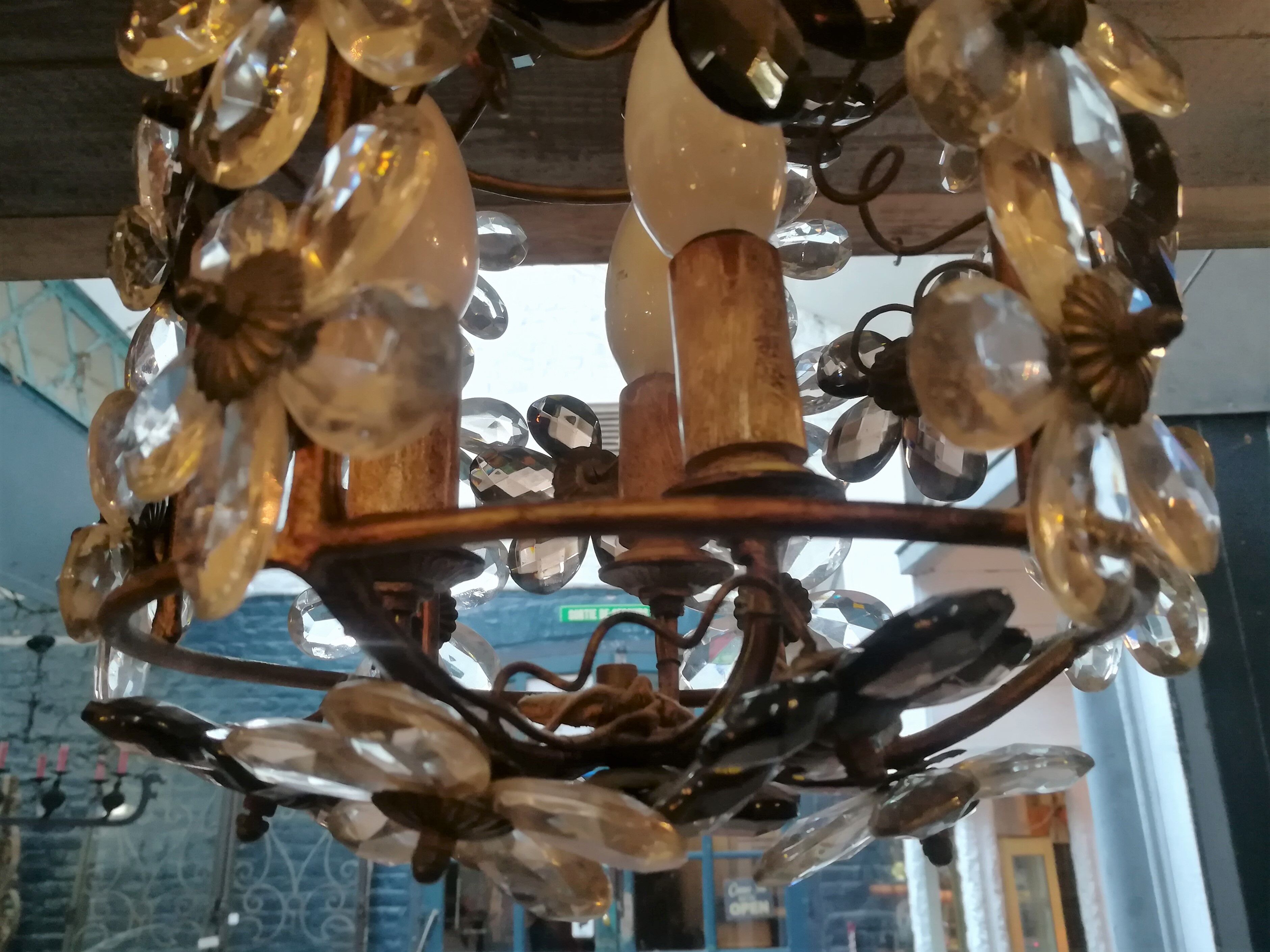 Chandelier with flowers in tassels