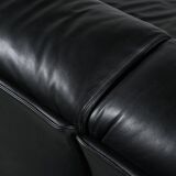 Modular canapé Fiandra in black leather, Vico Magistretti, Cassina, around 1980.