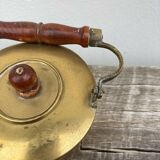 Teapot in gilded brass and wood