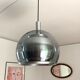 Doria metal and bluish glass hanging lamp