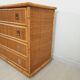 Chest of drawers, dresser, 1960s, Dal vera, bamboo and wicker, brass handles