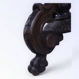 Table basse / d'appoint réglable en bois sculpté - Style Henri II - 1900.