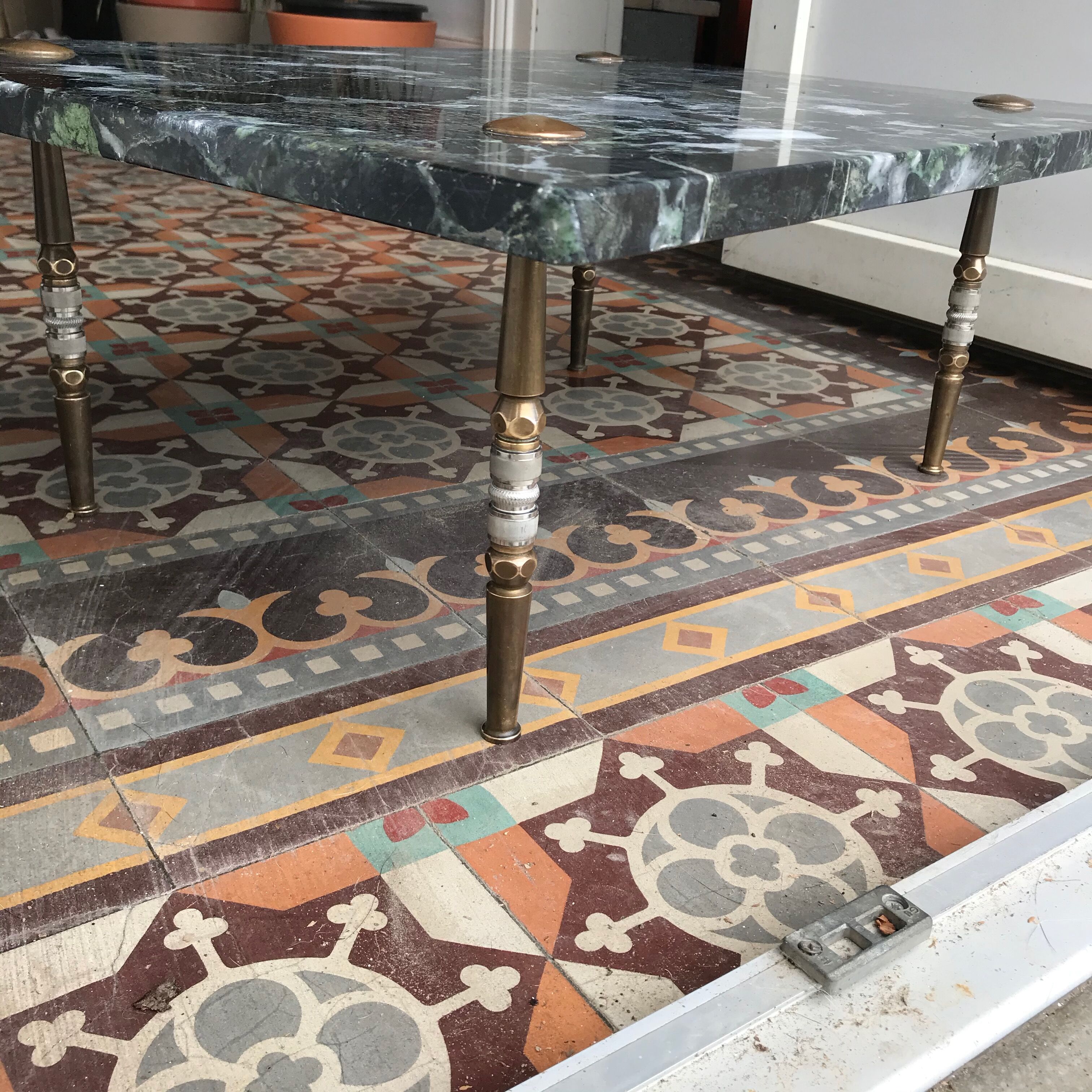Green marble coffee table