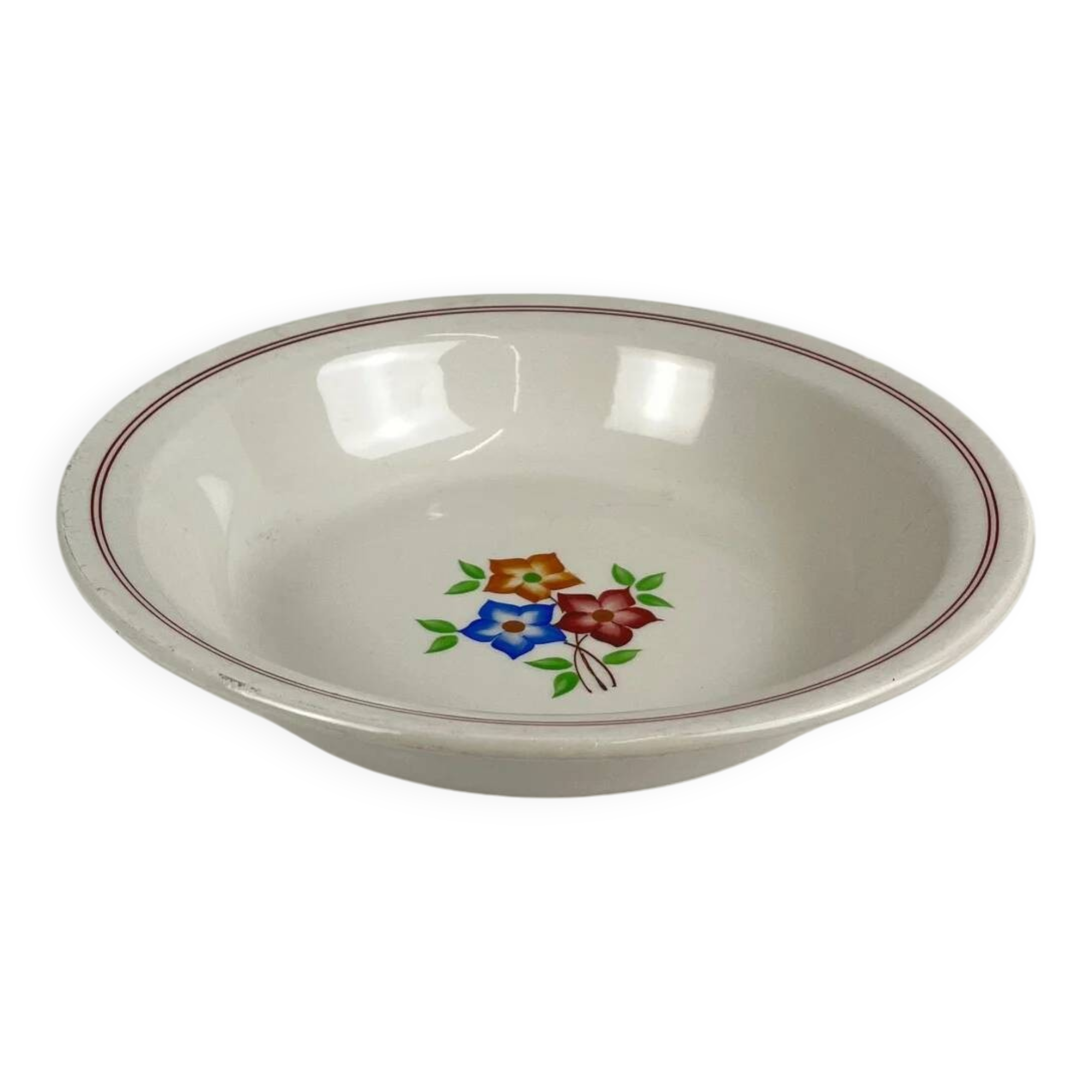 Round plate with rim "The Hive", Moulins des Loups, 20th century