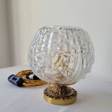 Art Deco bronze and glass lamp