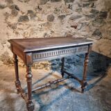 Vintage French writing table in walnut, 1930s.