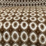 Fauteuil crapaud vintage en velours chocolat